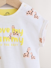 White Printed I Love My Mummy - Salopetă din jerseu pentru bebeluși - Imaginea 3 din 8