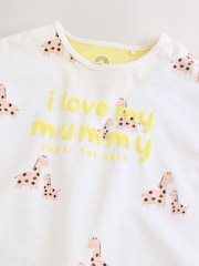 White Printed I Love My Mummy - Salopetă din jerseu pentru bebeluși - Imaginea 4 din 8