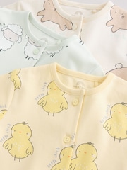Yellow Easter Character Button Through Baby Jersey Rompers 3 Pack - Image 10 of 10