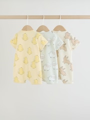 Yellow Easter Character Button Through Baby Jersey Rompers 3 Pack - Image 2 of 10