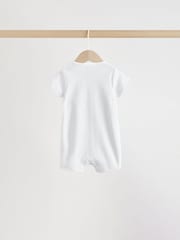 White Safari Animal Embroidered Jersey Baby Rompers 3 Pack - Image 6 of 10