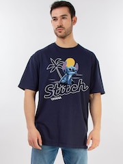 Brands In Blue Disney Stitch Ohana 100% Cotton T-Shirt - Image 2 of 4