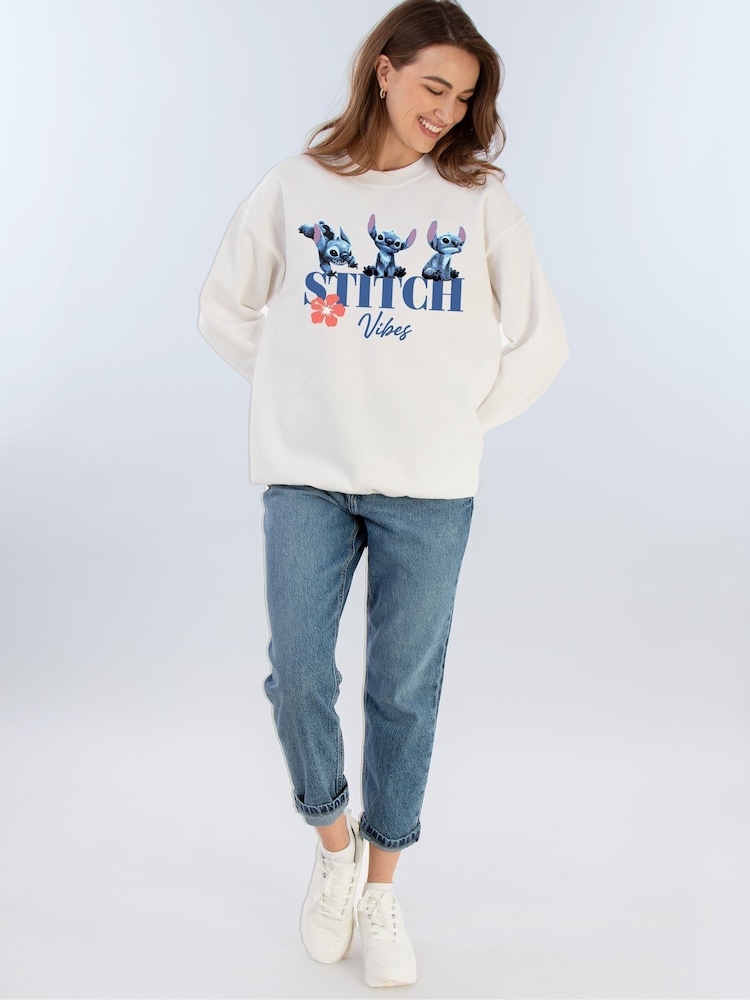 Brands In White Disney Stitch Vibes Sweatshirt - Image 2 of 3