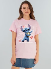 Brands In Pink 100% Cotton Disney Stitch Island Harmony T-Shirt - Image 2 of 4