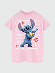 Brands In Pink 100% Cotton Disney Stitch Island Harmony T-Shirt - Image 3 of 4