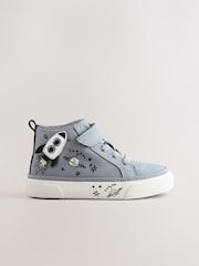 Grey Rocket Touch Fastening Elastic Lace Hi Top Trainers - Image 2 of 5