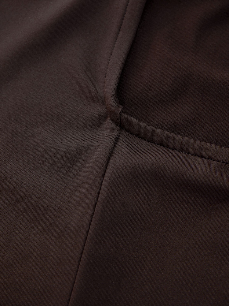 Chocolate Brown Soft Touch Backless Sleeveless Top - Image 2 of 4 Chocolate Brown Soft Touch Backless Sleeveless Top - Image 2 of 4