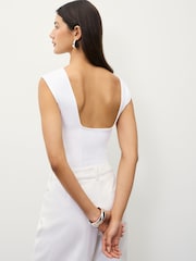White Soft Touch Backless Sleeveless Top - Image 5 of 10
