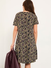 FatFace Simone Black Sketchy Texture Jersey Dress - Image 2 of 5
