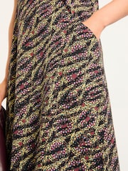 FatFace Simone Black Sketchy Texture Jersey Dress - Image 4 of 5