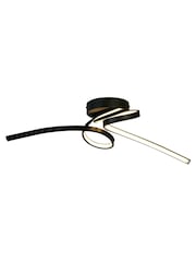Searchlight Matt Black/White Twister LED Flush Ceiling Light - Image 3 of 4