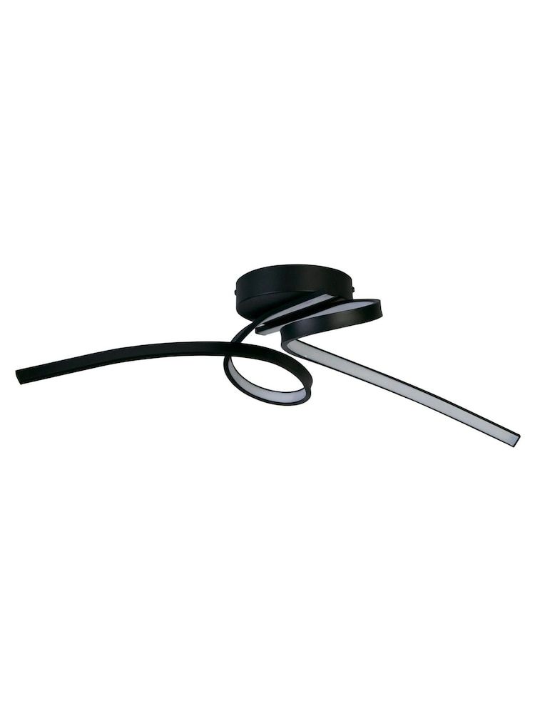 Searchlight Matt Black/White Twister LED Flush Ceiling Light - Image 4 of 4