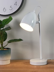 Searchlight Chrome/White Phineas Desk Lamp - Image 1 of 4