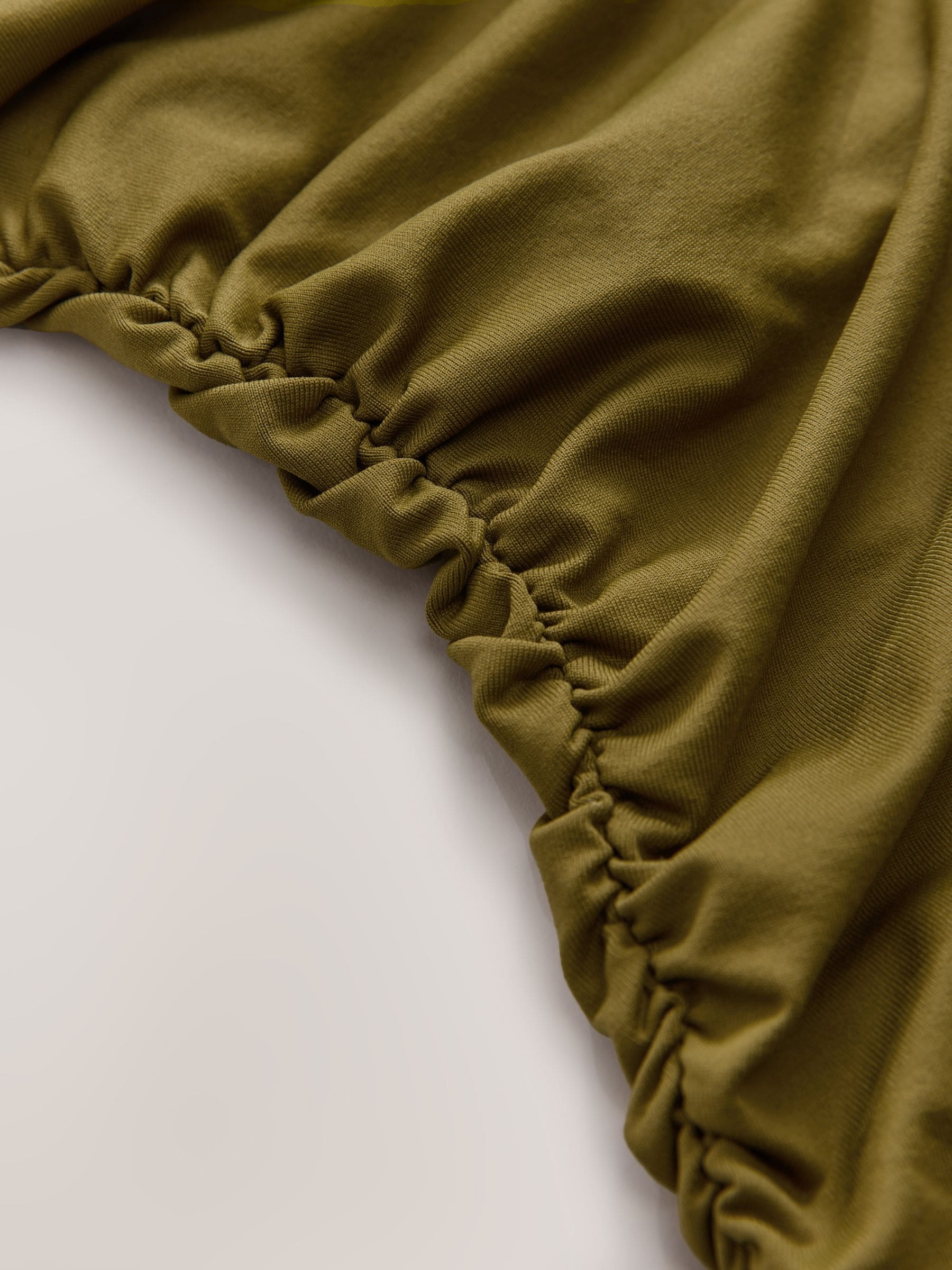Buy Olive Green Soft Touch Slinky Nylon One Shoulder Hardware Top