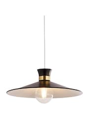 Searchlight Black White and Satin Brass Trapeze Pendant Ceiling Light - Image 3 of 4