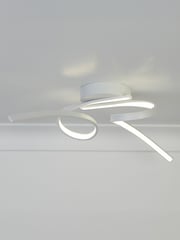 Searchlight White Twister LED Flush Ceiling Light - Image 1 of 4