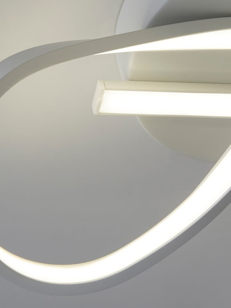 Searchlight White Twister LED Flush Ceiling Light - Image 2 of 4 Searchlight White Twister LED Flush Ceiling Light - Image 2 of 4