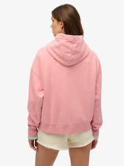 Superdry Pink Vintage Logo Rhinestone 100% Cotton Hoodie - Image 3 of 6