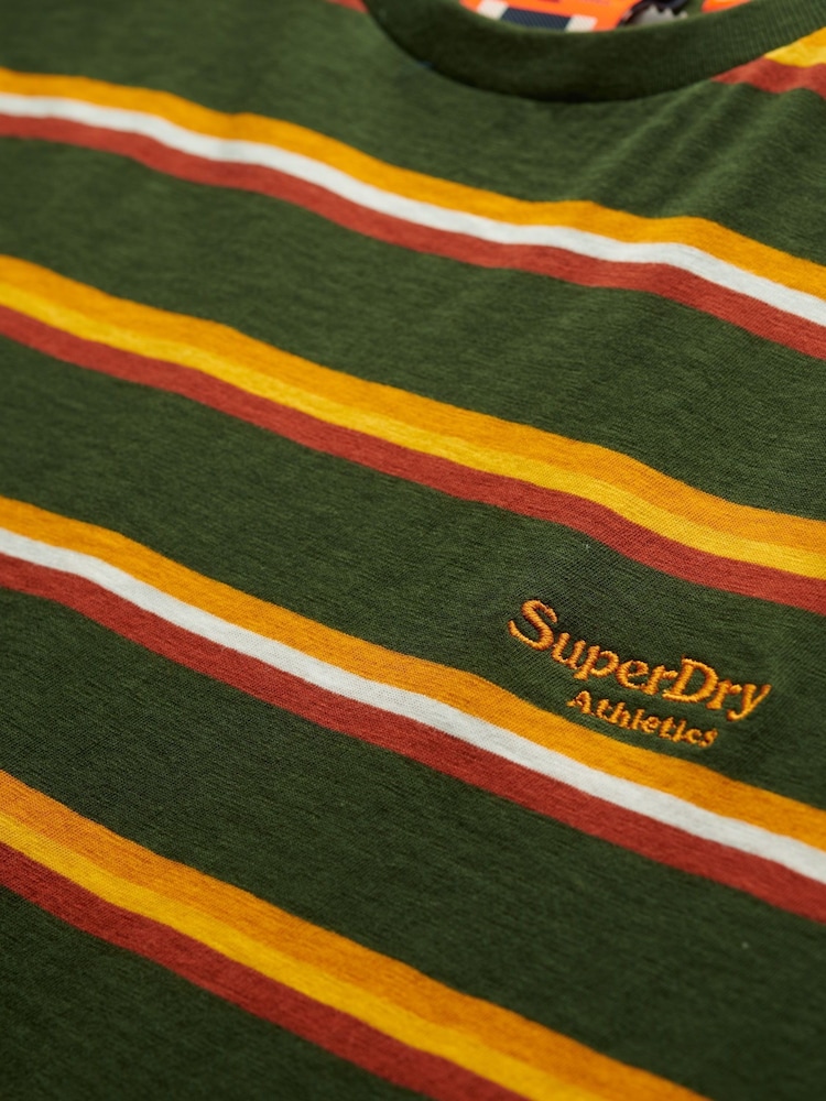 Superdry Green Essentials Stripe 100% Cotton T-Shirt - Image 5 of 5