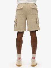 Superdry Nude 100% Cotton Contrast Stitch Cargo Shorts - Image 1 of 6