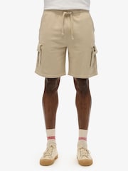Superdry Nude 100% Cotton Contrast Stitch Cargo Shorts - Image 2 of 6