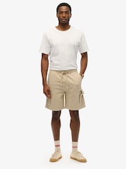 Superdry Nude 100% Cotton Contrast Stitch Cargo Shorts - Image 3 of 6