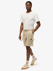 Superdry Nude 100% Cotton Contrast Stitch Cargo Shorts - Image 5 of 6