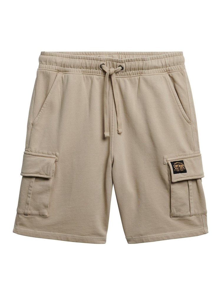 Superdry Nude 100% Cotton Contrast Stitch Cargo Shorts - Image 6 of 6