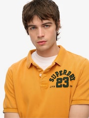 Superdry Yellow Vintage Athletic 100% Cotton Polo Shirt - Image 3 of 4