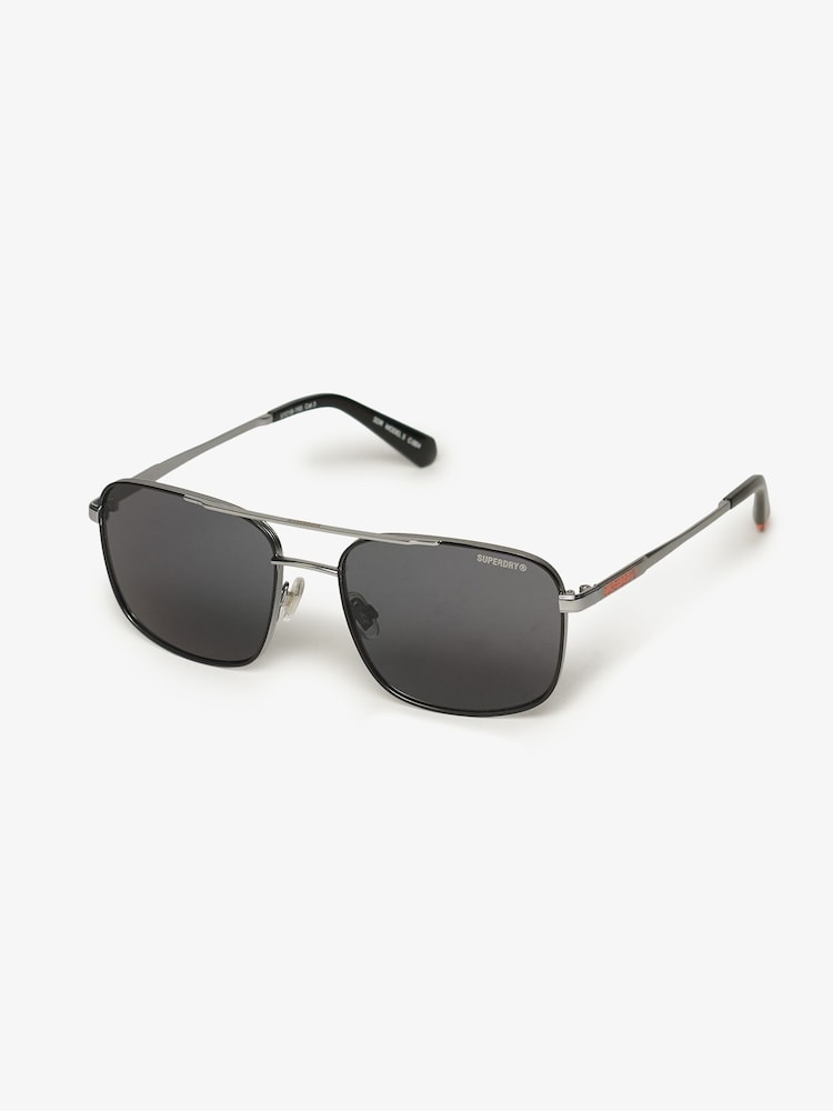 Superdry Black Square Metal Sunglasses - Image 2 of 3