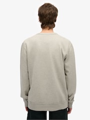 Superdry Grey Athletic Essentials Crew 100% Cotton Sweatshirt - Image 2 of 4