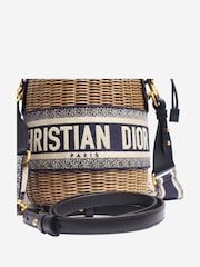 Christian Dior 2021 Oblique Wicker Basket Nude Bag - Image 1 of 7
