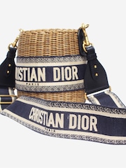 Christian Dior 2021 Oblique Wicker Basket Nude Bag - Image 2 of 7