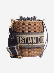 Christian Dior 2021 Oblique Wicker Basket Nude Bag - Image 3 of 7