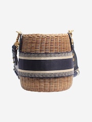 Christian Dior 2021 Oblique Wicker Basket Nude Bag - Image 5 of 7