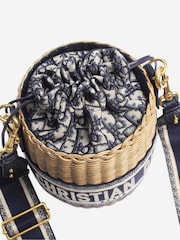 Christian Dior 2021 Oblique Wicker Basket Nude Bag - Image 6 of 7