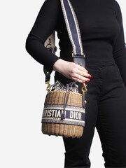 Christian Dior 2021 Oblique Wicker Basket Nude Bag - Image 7 of 7