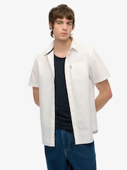 Superdry White Oxford Short Sleeve Shirt - Image 4 of 4