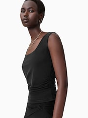AllSaints Black Tami Cupro Vest - Image 5 of 7