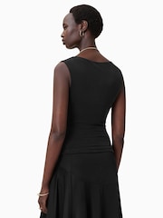 AllSaints Black Tami Cupro Vest - Image 6 of 7