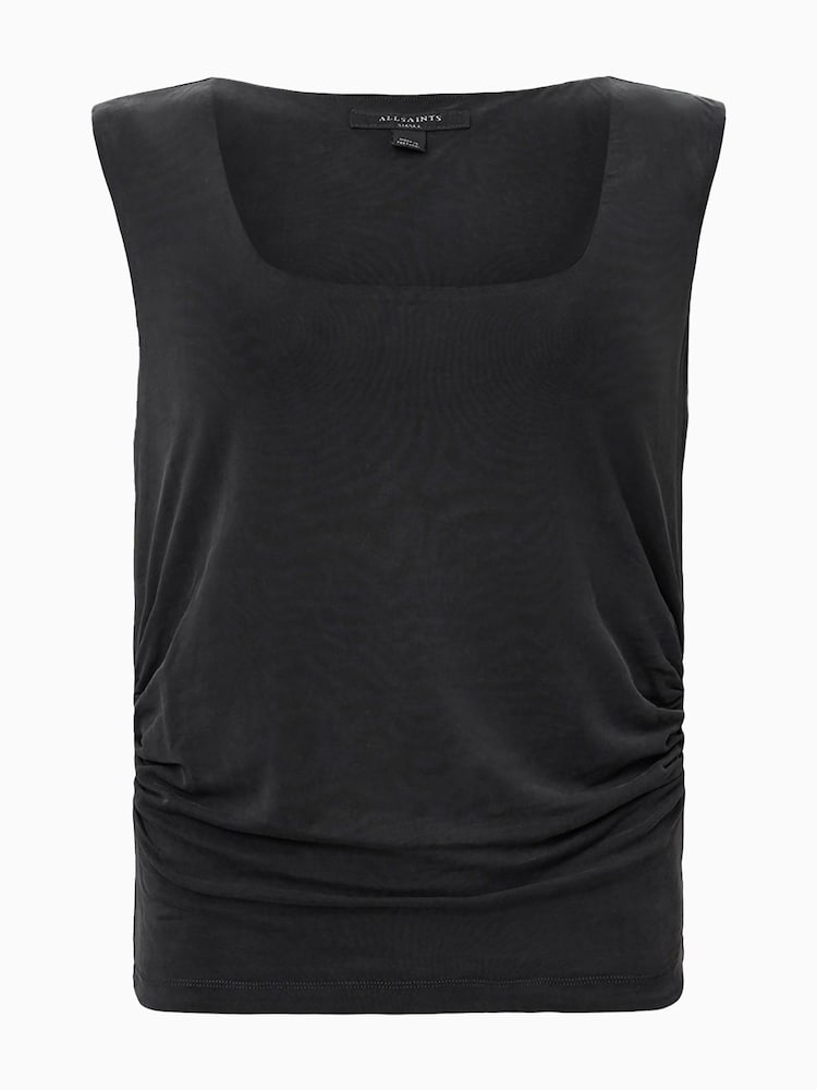 AllSaints Black Tami Cupro Vest - Image 7 of 7