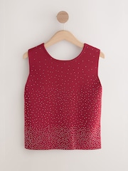Rojo baya con brillos - Backless Knitted Top - Imagen 5 de 7