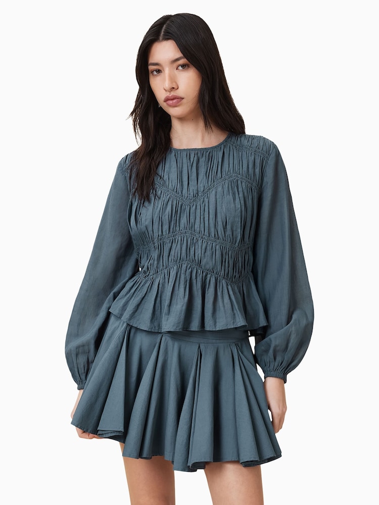 AllSaints Blue Melani Top - Image 1 of 8
