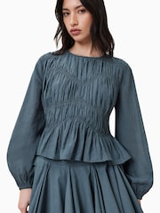 AllSaints Blue Melani Top - Image 2 of 8