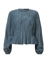 AllSaints Blue Melani Top - Image 9 of 9