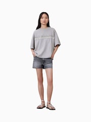 AllSaints Grey Amelie Pearl T-Shirt - Image 3 of 7