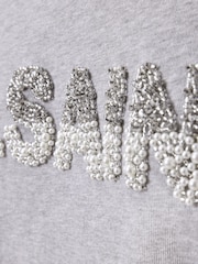 AllSaints Grey Amelie Pearl T-Shirt - Image 4 of 7