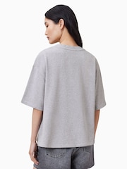 AllSaints Grey Amelie Pearl T-Shirt - Image 6 of 7