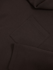 Reiss Dark Chocolate Brown Iris Interlock-Jersey Funnel-Neck Sweatshirt - Image 5 of 5