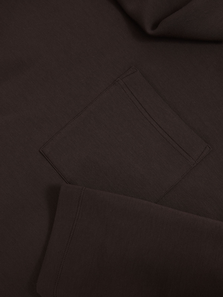 Reiss Dark Chocolate Brown Iris Interlock-Jersey Funnel-Neck Sweatshirt - Image 5 of 5